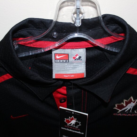 3/$188❤️vintage 2008 Nike FIT DRY Team Canada Hockey official polo shirt - Picture 2 of 11